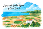 Postal Ermita Santa Llúcia y Sant Benet panorámica día